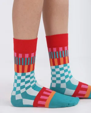 Checkered Multi-Color Neck Socks