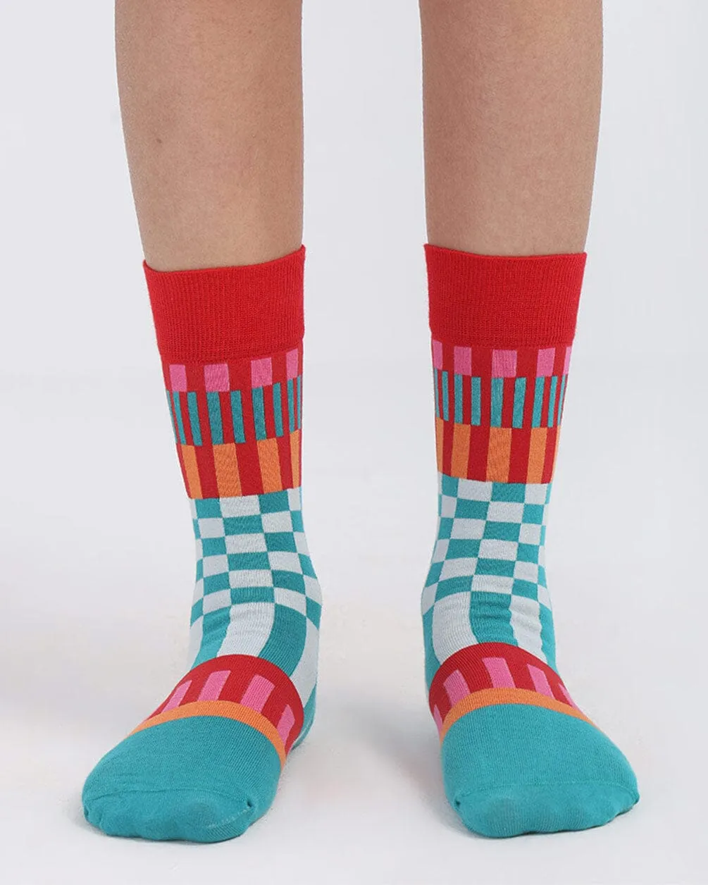Checkered Multi-Color Neck Socks