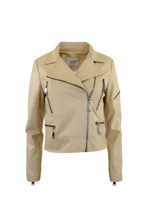 Hera V-Leather Zip Biker Jacket
