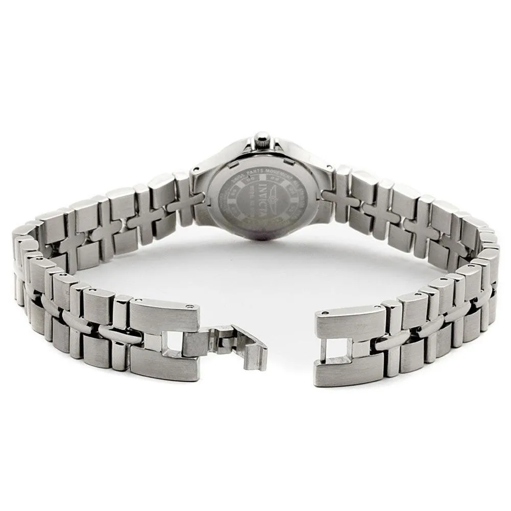 Invicta 0132 Women's Steel Bracelet Swiss Quartz Wildflower Crystal Silver Dial Watch
