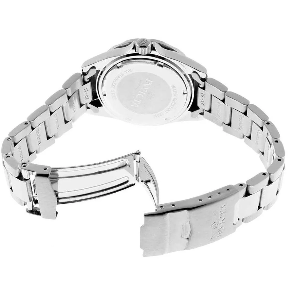 Invicta 15251 Women's Steel Bracelet Quartz Pro Diver Crystal Silver Dial Date Watch