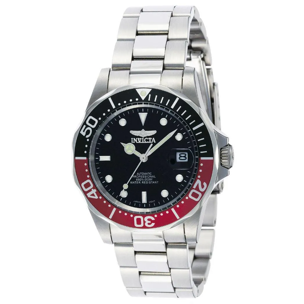 Invicta Men's Automatic Stainless Steel Watch - Pro Diver Black Dial Bracelet | 9403