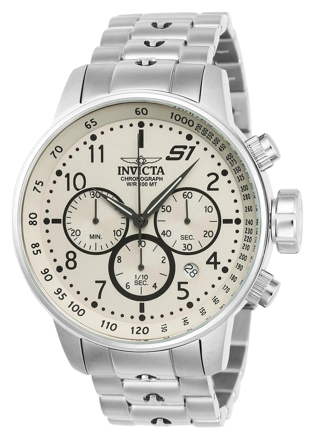 Invicta Men's Chronograph Stainless Steel Watch - S1 Rally Quartz Beige Dial | 23077