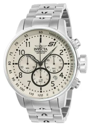 Invicta Men's Chronograph Stainless Steel Watch - S1 Rally Quartz Beige Dial | 23077