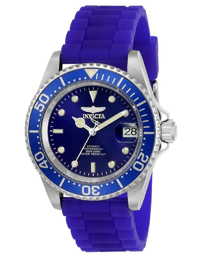 INVICTA Pro Diver Mens Automatic - Blue Dial & Strap - Magnified Date - 200m